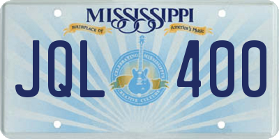 MS license plate JQL400