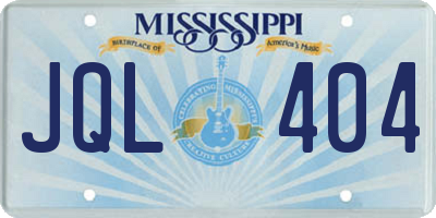 MS license plate JQL404