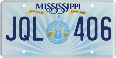 MS license plate JQL406