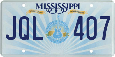 MS license plate JQL407