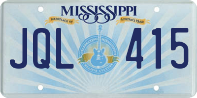 MS license plate JQL415