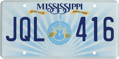 MS license plate JQL416