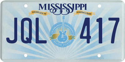 MS license plate JQL417