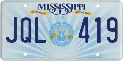 MS license plate JQL419