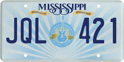 MS license plate JQL421