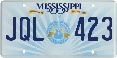 MS license plate JQL423