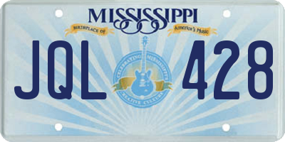 MS license plate JQL428