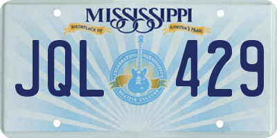 MS license plate JQL429