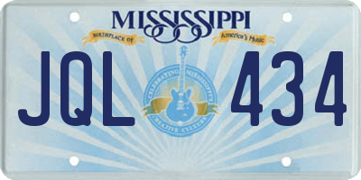 MS license plate JQL434