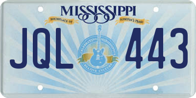 MS license plate JQL443