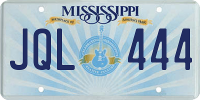 MS license plate JQL444