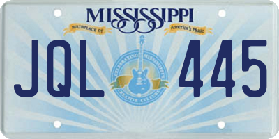 MS license plate JQL445