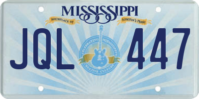 MS license plate JQL447