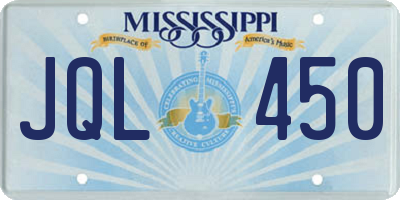 MS license plate JQL450