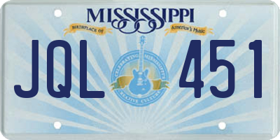 MS license plate JQL451