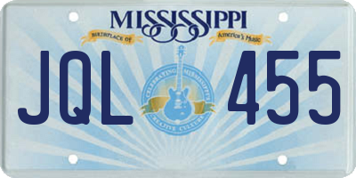 MS license plate JQL455