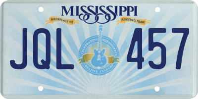 MS license plate JQL457