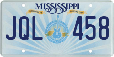 MS license plate JQL458