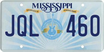 MS license plate JQL460