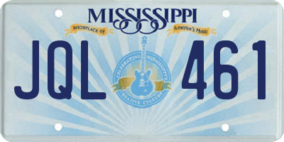 MS license plate JQL461