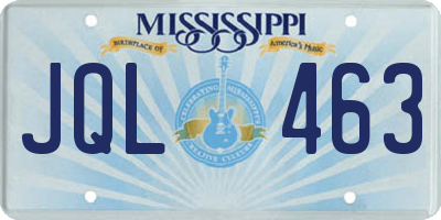 MS license plate JQL463