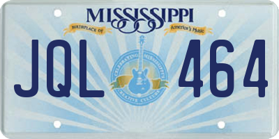 MS license plate JQL464
