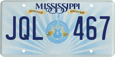 MS license plate JQL467