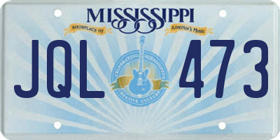 MS license plate JQL473