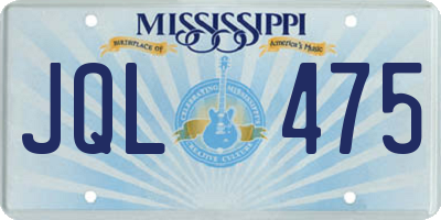 MS license plate JQL475