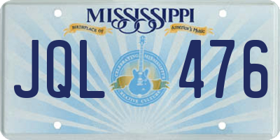MS license plate JQL476