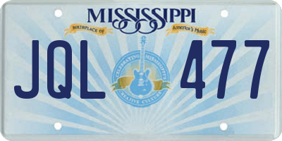 MS license plate JQL477