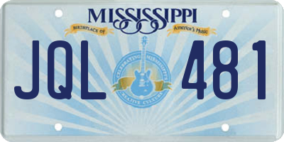 MS license plate JQL481