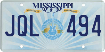 MS license plate JQL494