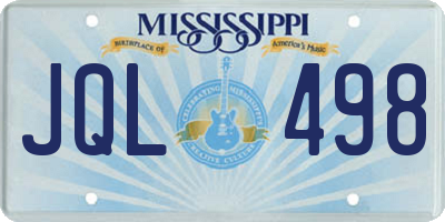 MS license plate JQL498
