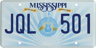 MS license plate JQL501
