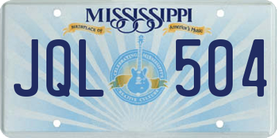 MS license plate JQL504
