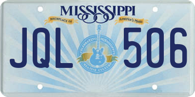 MS license plate JQL506