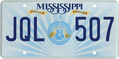 MS license plate JQL507