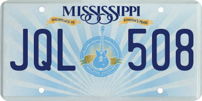 MS license plate JQL508