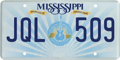 MS license plate JQL509