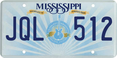 MS license plate JQL512