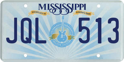 MS license plate JQL513
