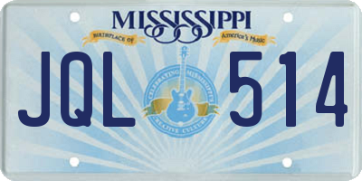 MS license plate JQL514