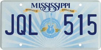 MS license plate JQL515