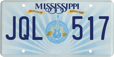 MS license plate JQL517