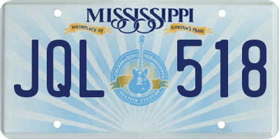 MS license plate JQL518