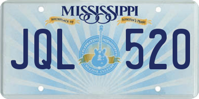 MS license plate JQL520