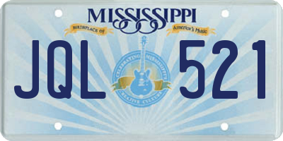 MS license plate JQL521