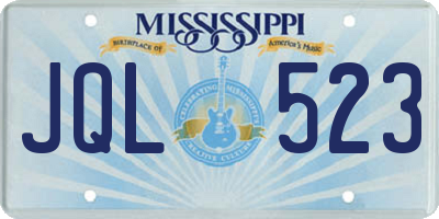 MS license plate JQL523