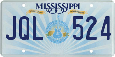 MS license plate JQL524